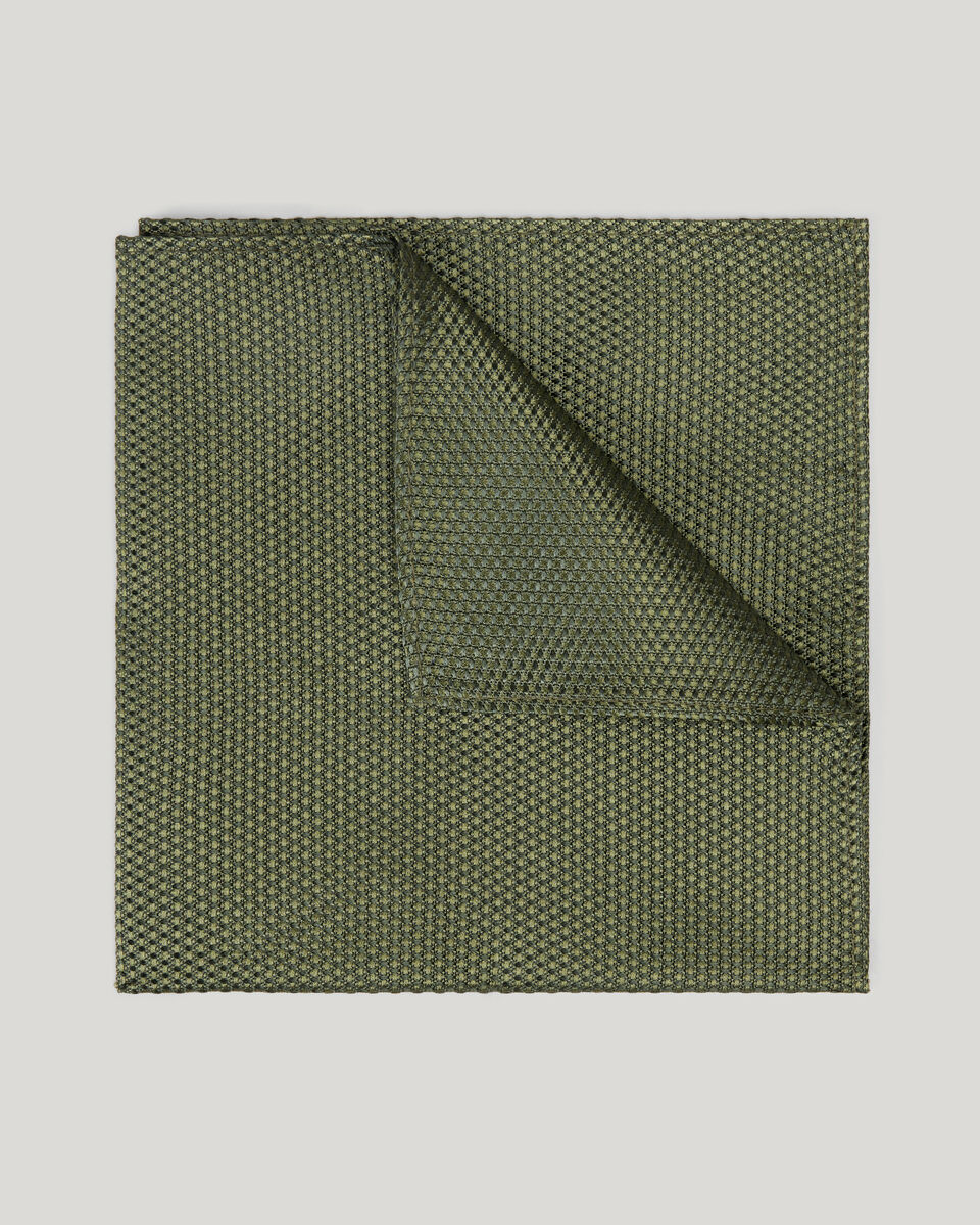 Silk Textured Two-Tone Pocket Square, Khaki, hi-res